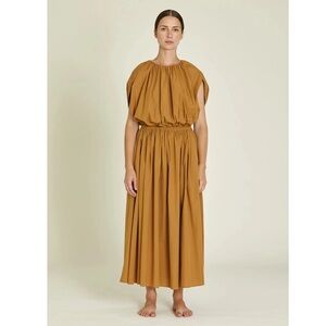 Black Crane Shell Dress in Camel